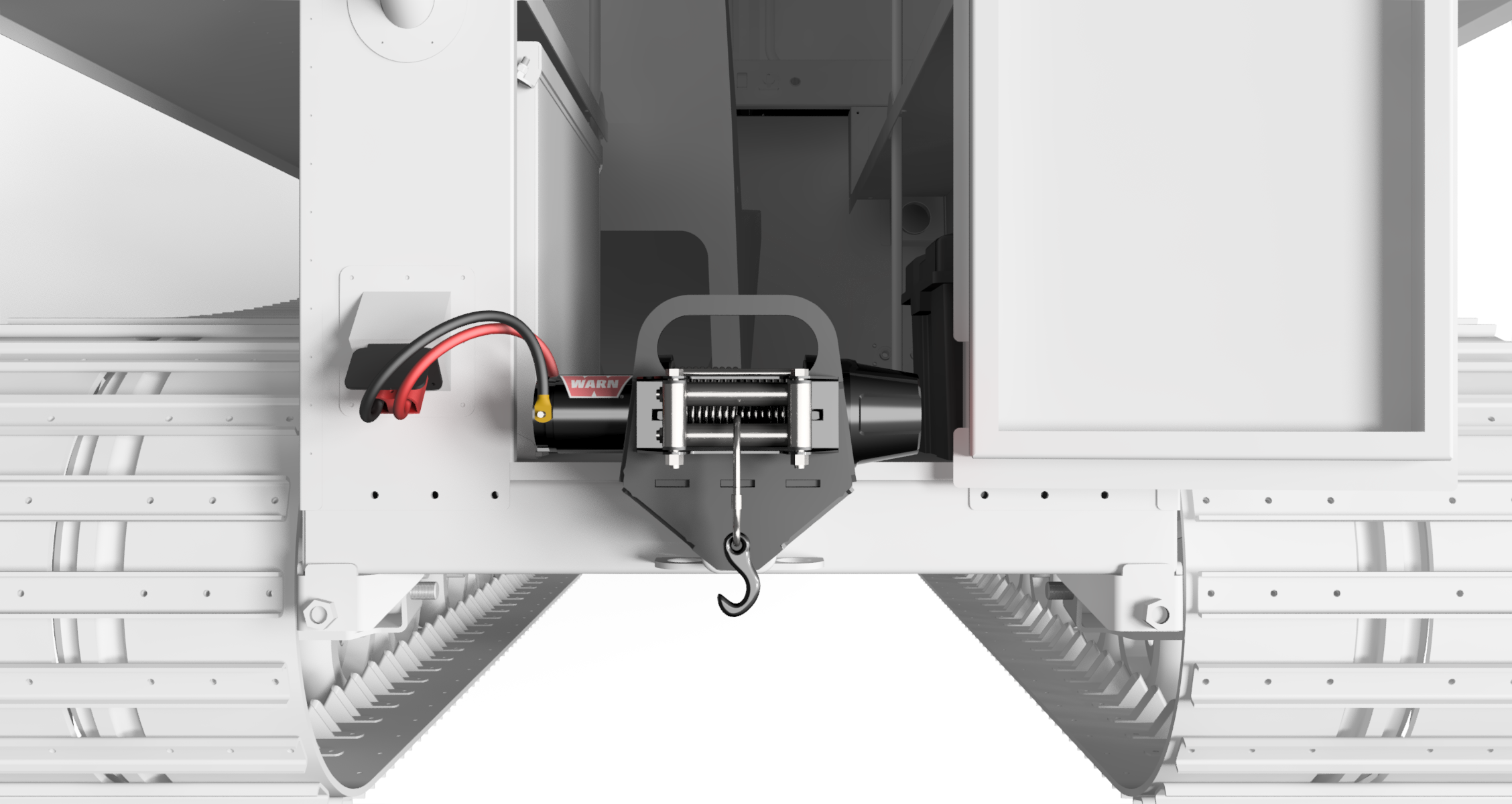 Sno Trac winch installed on back