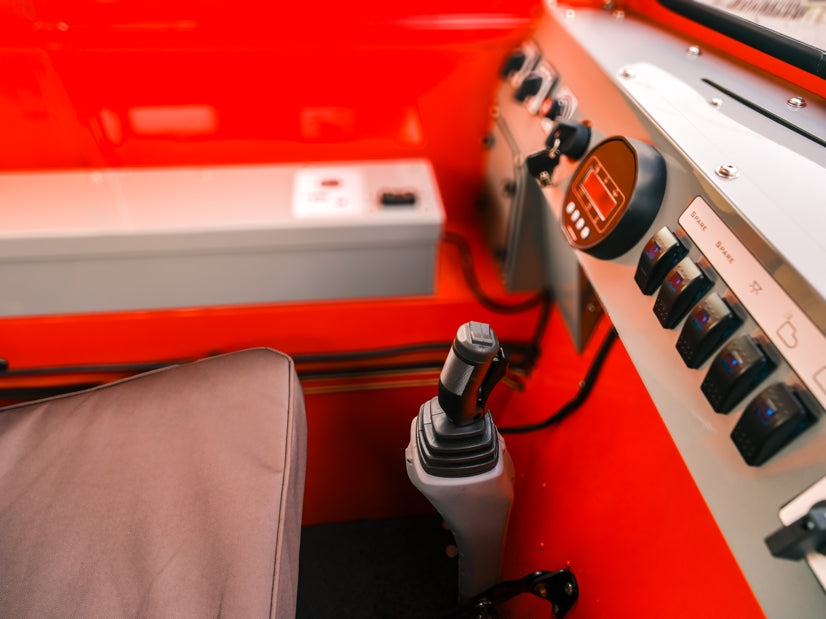 Control panel and joystick of Sno Trac