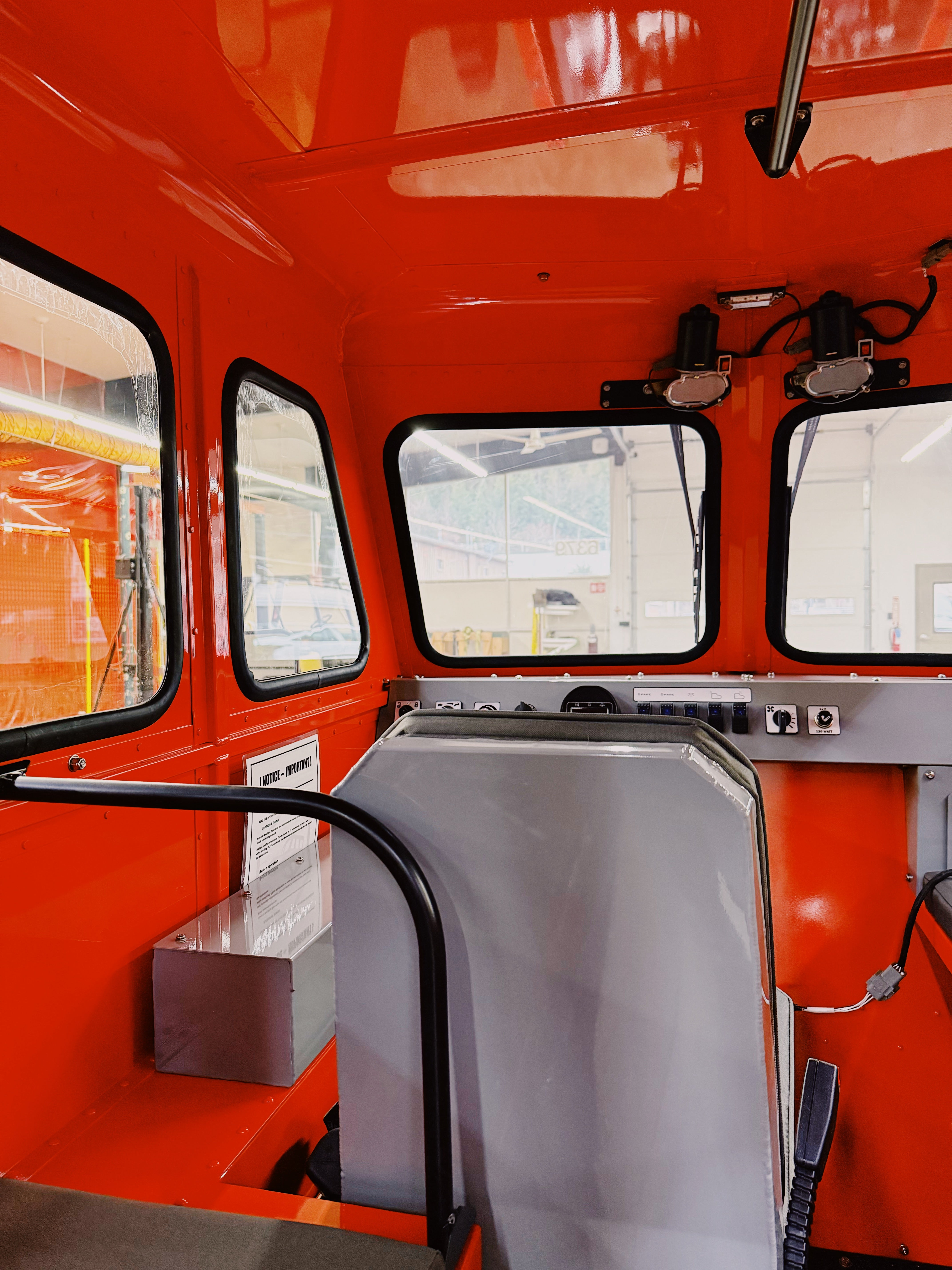 Sno Trac cab with drivers seat and controls
