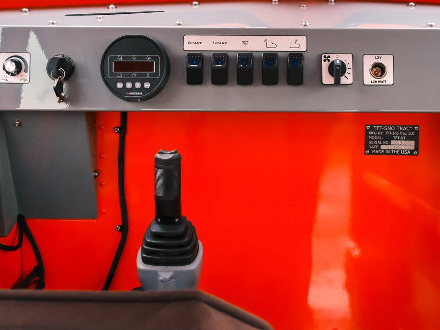 Sno Trac vehicles offer easy to operate controls and joystick.