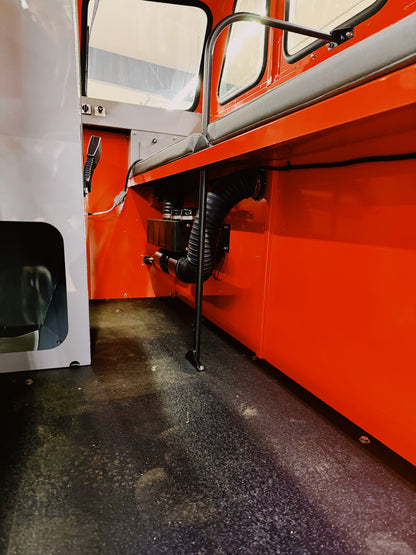 Sno Trac features open space below benches for additional storage