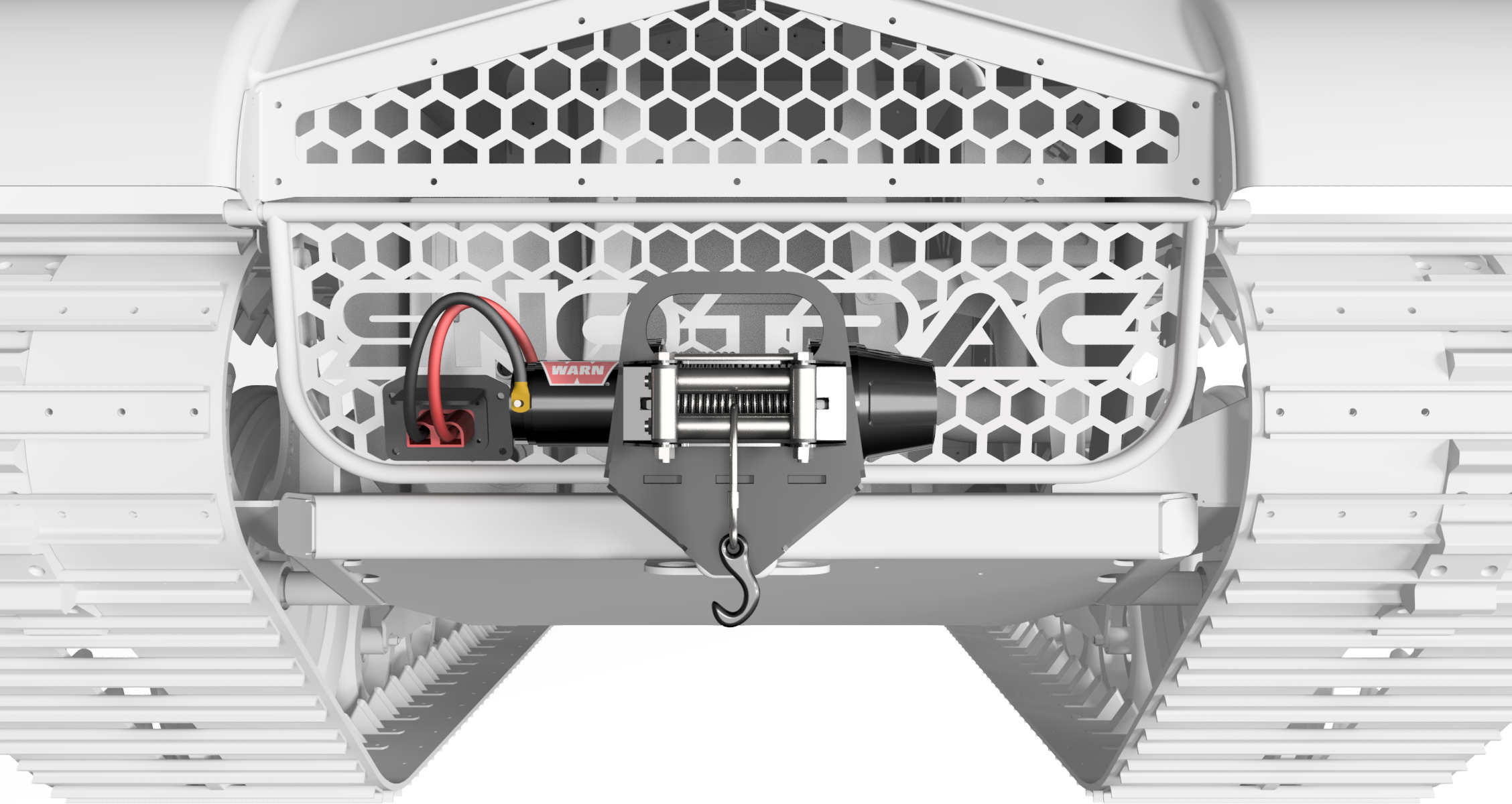 Close-up of a Sno Trac winch