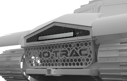 Sno-Trac snowcat front end with a 20-inch LED light bar mounted flush in a custom grille